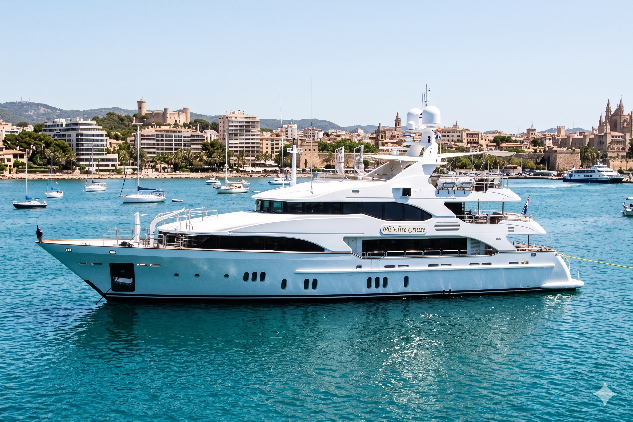 Ph Elite Cruise yacht in Palma de Mallorca bay
